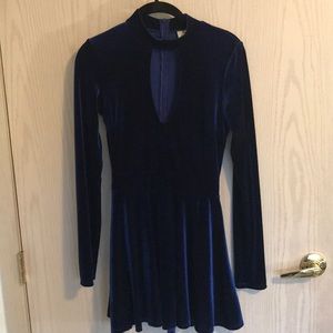 Blue Velvet Skater Dress